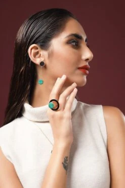 Varnika Arora Green Mother-of-pearl Ring