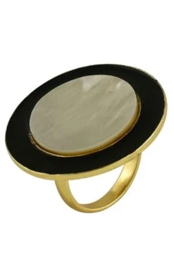 Varnika Arora Alyssa Mother Of Pearl Ring -Inca Sales Store 0802va24 4