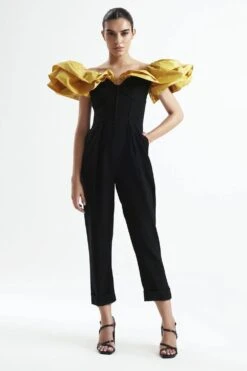 Gauri & Nainika Black Off- Shoulder Corsetted Jumpsuit -Inca Sales Store 0809gk03 1