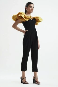 Gauri & Nainika Black Off- Shoulder Corsetted Jumpsuit -Inca Sales Store 0809gk03 2