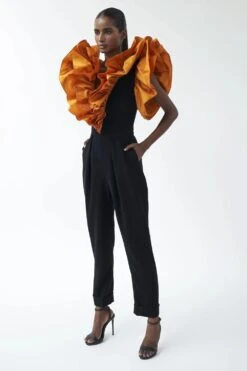 Gauri & Nainika Black Dramatic Ruffled Jumpsuit -Inca Sales Store 0809gk06 3