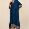 Jayanti Reddy Blue Embellished Kaftan With Benarasi Borders -Inca Sales Store 090723jr03 1