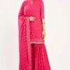Nakul Sen Rani Pink Sharara With Bandhej Sequin Work