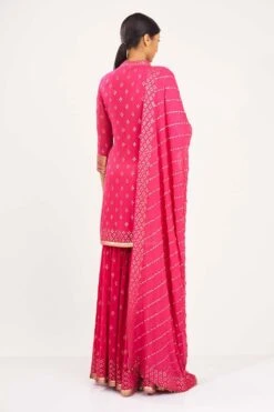Nakul Sen Rani Pink Sharara With Bandhej Sequin Work -Inca Sales Store 1001 p 5