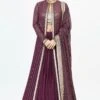 Nakul Sen Aubergine Chiffon Jacket Set
