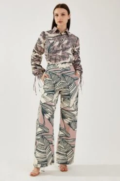 KoAi Pink And White Floral Pants