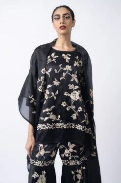 Peachoo Black Floral Embellished Dupatta -Inca Sales Store 101023pea03 3