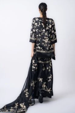 Peachoo Black Floral Embellished Dupatta -Inca Sales Store 101023pea03 4