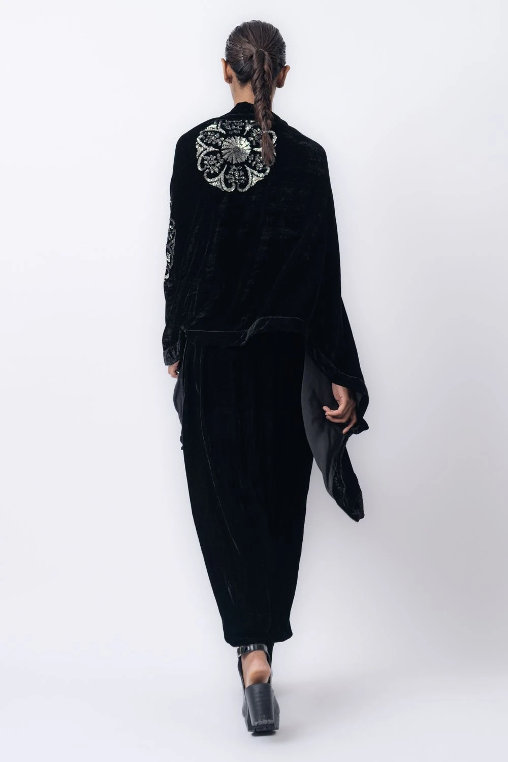 Peachoo Black Floral Embroidered Wrap 6 Peachoo Black Floral Embroidered Wrap - Image 4