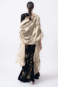 Peachoo Iridescent Beige Floral Embroidered Dupatta -Inca Sales Store 101023pea19 3