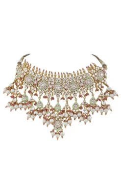 Riana Jewellery Green & Pink Meenakari Necklace Set -Inca Sales Store 1010ria15 3