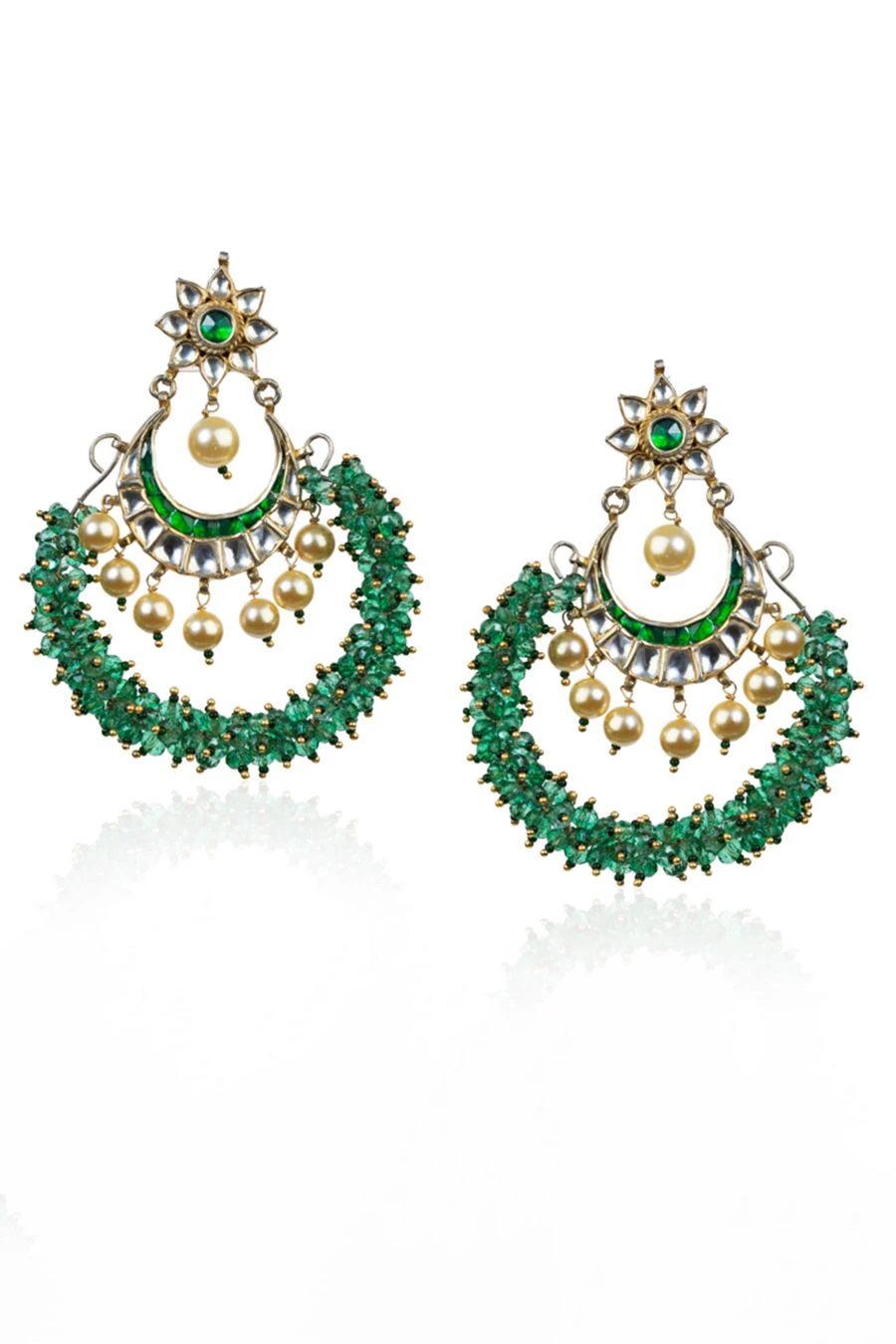 Riana Jewellery Green Chand Earrings 3 Riana Jewellery Green Chand Earrings