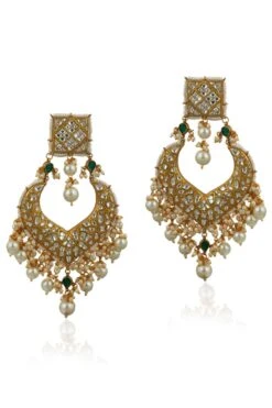 Riana Jewellery Green & White Jadtar Necklace Set -Inca Sales Store 1010ria86 3