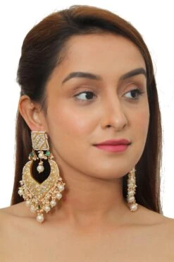 Riana Jewellery Green & White Jadtar Necklace Set -Inca Sales Store 1010ria86 4