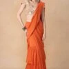 Arpita Mehta Orange Mirror Embellished Tiered Sari Set -Inca Sales Store 101123am4 1