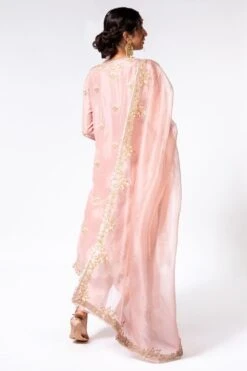 Anamika Khanna Pink Silk Embroidered Kurta Set -Inca Sales Store 1011ak1 4
