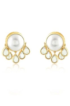 Isharya Pearl Chandbali Gold & Mirror Earrings -Inca Sales Store 10124ie41 2