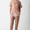 SUKETDHIR Salmon Linen Printed Top -Inca Sales Store 101sd10 1