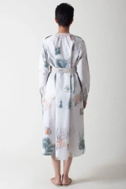 SUKETDHIR White Printed Poplin Shirt Dress -Inca Sales Store 101sd34 5