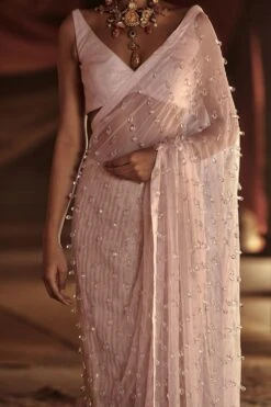 Itrh Crystal Embellished Organza Sari With Blouse -Inca Sales Store 1022 3