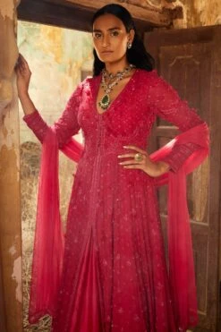 Ridhi Mehra Fuchsia Embellished Anarkali Set -Inca Sales Store 102rm12 3