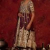 Simar Dugal Purple Floral Embroidered Anarkali Set