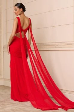 Tarun Tahiliani Red Crystal Embellished Draped Gown -Inca Sales Store 110723tt03 4