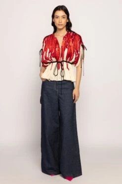 Saaksha & Kinni Blue Flared Low Rise Jeans