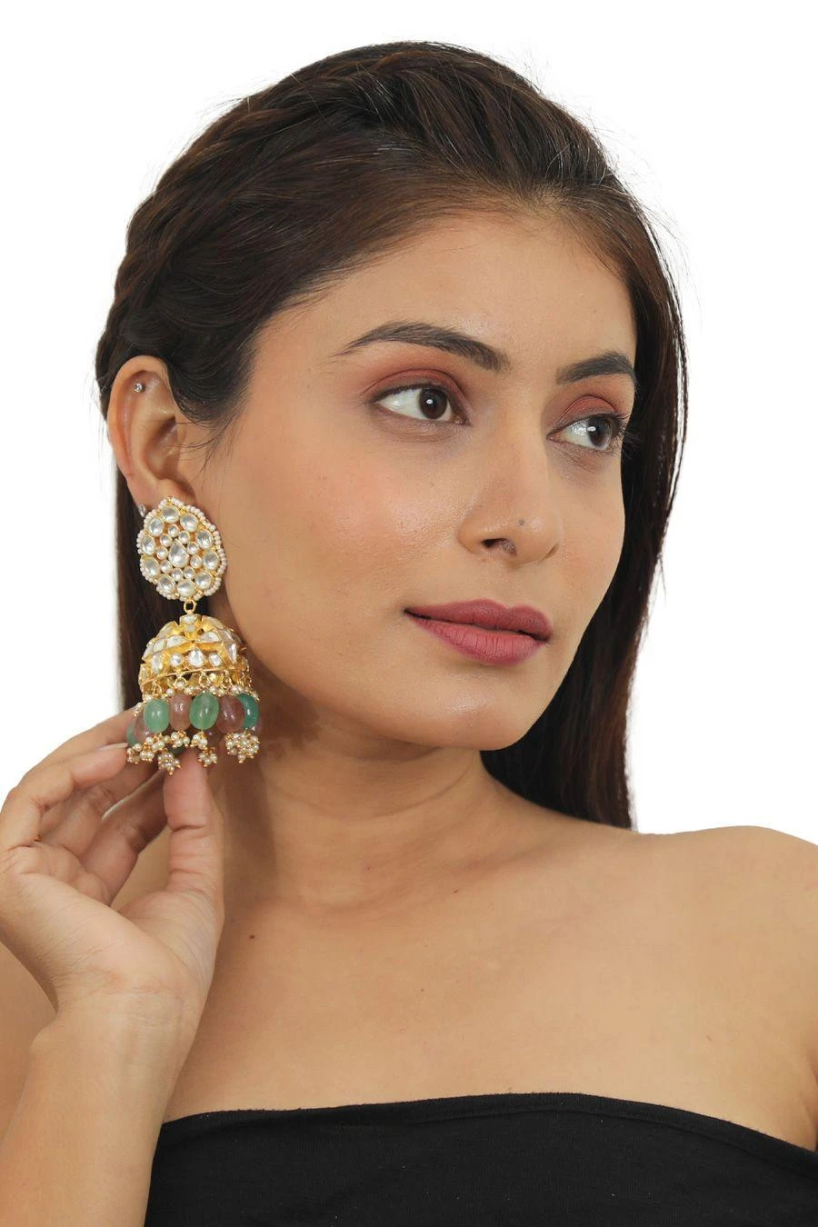 Riana Jewellery Sea Green Beaded Necklace Set 5 Riana Jewellery Sea Green Beaded Necklace Set - Image 3