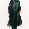 Medium Bottle Green Waterfall Metallic Dupatta -Inca Sales Store 1110smr46 1