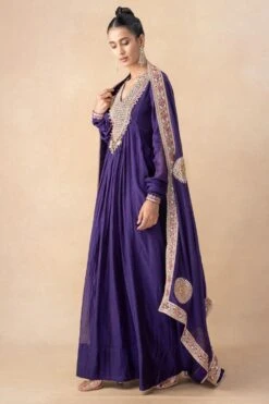 Anamika Khanna Purple Embelished Anarkali Set -Inca Sales Store 11123ak1 4