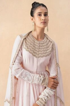 Anamika Khanna Baby Pink Embelished Anarkali Set -Inca Sales Store 11123ak2 4