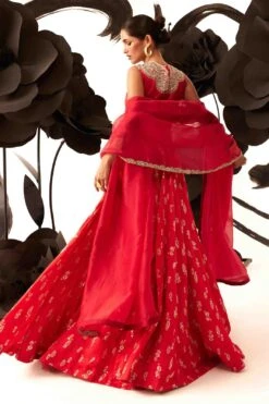 Bhumika Sharma Red Floret Lehenga Set -Inca Sales Store 11123bs23 3