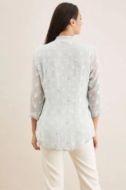 PATINE Blue Hand Embroidered Chikankari Top 11 PATINE Blue Hand Embroidered Chikankari Top -Inca Sales Store 111pat12 5