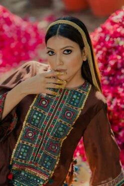 Pooja Keyur Meraki Brown Embellished Cape Set -Inca Sales Store 111pkm21 6