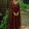 Pooja Keyur Brown Aari Embroidered Anarkali Set -Inca Sales Store 111pkm3 1