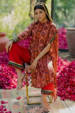 Pooja Keyur Meraki Aari Embroidered One Sided Kaftan Set -Inca Sales Store 111pkm32 2