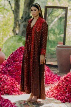 Pooja Keyur Brown Aari Embroidered Jumpsuit -Inca Sales Store 111pkm6 2