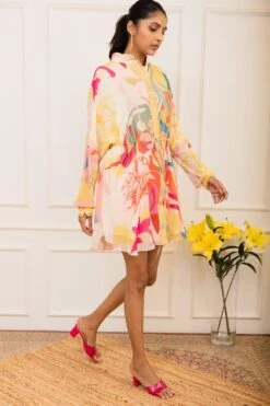 Varun Bahl Pret Floral Printed Shirt Dress -Inca Sales Store 111vb4 4