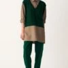 Three Emerald Green Front Pleat Pant