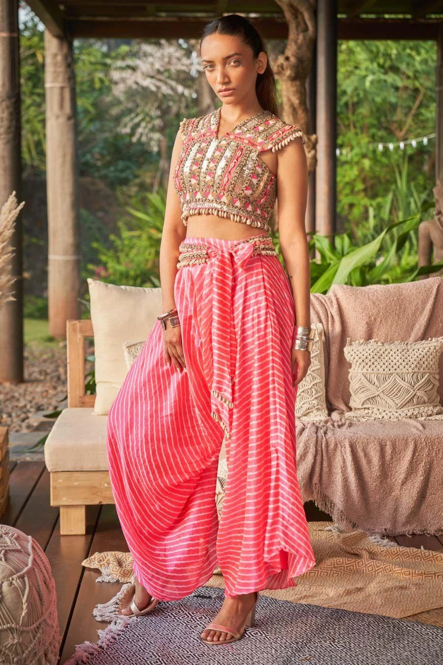 Surily G Neon Pink Embellished Pants 3 Surily G Neon Pink Embellished Pants