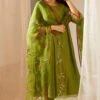 Sarang Kaur Green Gul Stole -Inca Sales Store 11523sk10 1
