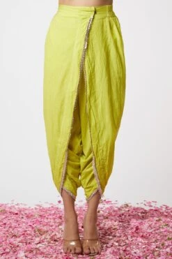 Gopi Vaid Lime Embroidered Kurta & Dhoti Set -Inca Sales Store 115gv12 3