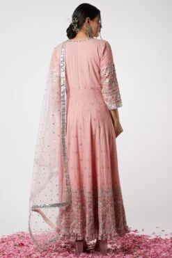Gopi Vaid Pink Embroidered Anarkali Set -Inca Sales Store 115gv23 4