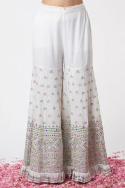 Gopi Vaid White Embroidered Sharara Set -Inca Sales Store 115gv26 3