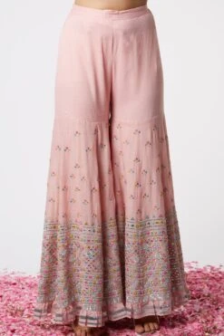 Gopi Vaid Pink Embellished Peplum & Sharara Set -Inca Sales Store 115gv32 3