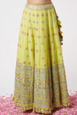 Gopi Vaid Lime Green Embellished Lehenga Set -Inca Sales Store 115gv4 4
