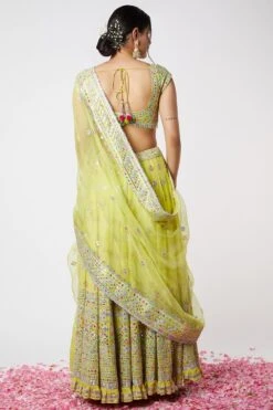 Gopi Vaid Lime Green Embellished Lehenga Set -Inca Sales Store 115gv4 5