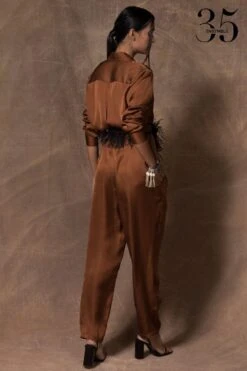 431-88 By Shweta Kapur Tan Feather Belt -Inca Sales Store 115ske28 4