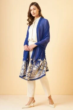 PATINE Blue Gara Embroidered Stole